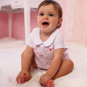 Baby2 2012新款婴幼儿夏装女婴童连体衣YAA392091 粉色 80