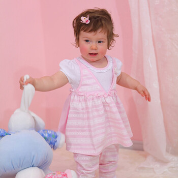 Baby2 2012新款婴幼儿夏装女婴童短袖连衣裙YQA392083 粉色 100