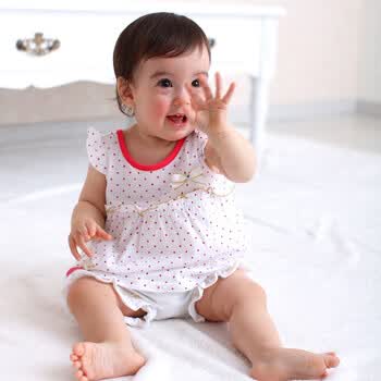 Baby2 2012新款婴幼儿夏装女婴童圆领衫套装YXB392068 白色 100