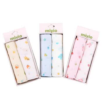 棉益屋miyio新生儿必备品 纯棉纱布手帕替换装3盒 S061026 粉 蓝 黄 均码