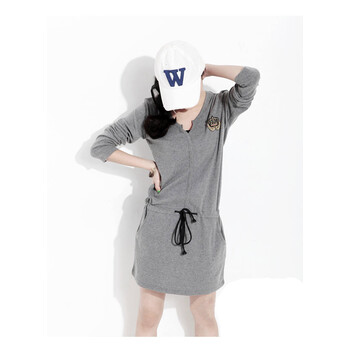 蕾曦 孕妇长袖连衣裙 WML.6005 深灰色 均码