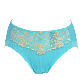 桑扶兰旗下HAPPBRA 网纱面料 精致刺绣 三角裤 内裤 223028 淡绿色 M