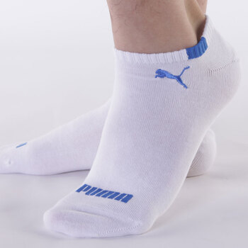 PUMA/彪马 男士运动袜休闲袜 精梳棉袜子 男款船袜P14024 漂白-强蓝 25-27cm