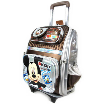 Disney/迪士尼 米奇米妮小学生减负拉杆书包 咖啡