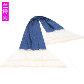 兰诗雨棉女士蕾丝围巾SBKD270026 白色 均码