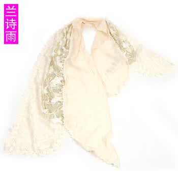 兰诗雨 女士围巾披肩MS5500917 浅黄色 均码