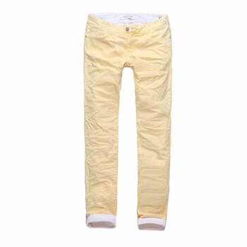 七匹狼SWJEANS女装牛仔直筒长裤172210402004 浅黄 28