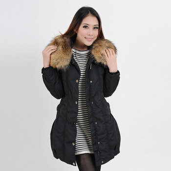 F.NY法妮 中长款 修身 配腰带 羽绒服 1141813 黑色 40
