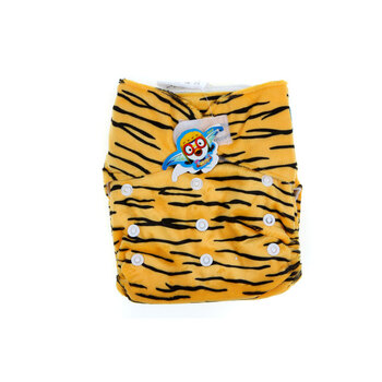 婴秀pororo 可洗布尿裤 可调大小婴儿尿布兜 透气防漏 送2条隔尿垫 BNK-008-C106