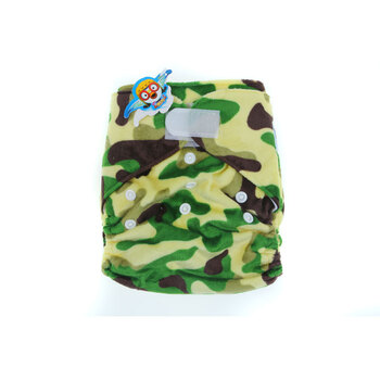 婴秀pororo 可洗布尿裤 可调大小婴儿尿布兜 透气防漏 送2条隔尿垫 BNK-008-C609