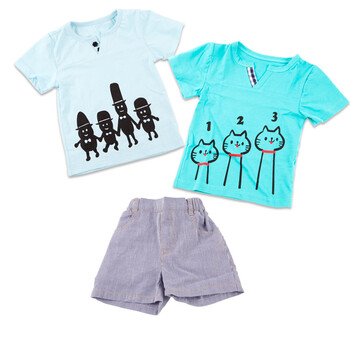 小孩有米童装男童短袖<em>T恤短裤</em>3件1组 男童组合