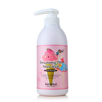 芭比菲特BAVIPHAT草莓牛奶沐浴乳 500ml 洁净 清爽 光滑 水嫩