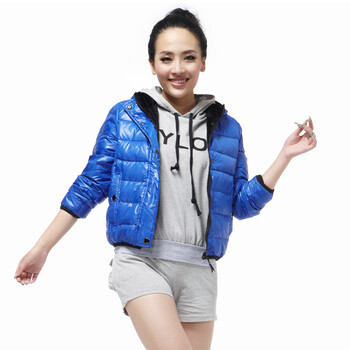 雅鹿 女 连帽常规款 羽绒服 ^@^YL90380 蓝色 175/XXL