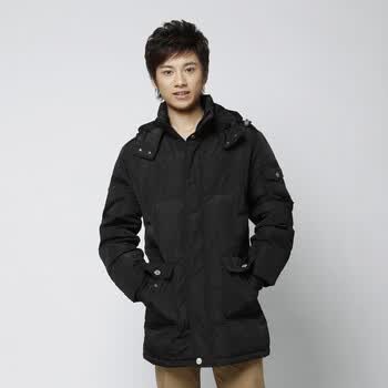 雅鹿 男士 商务简单中长款羽绒服 ^@^YBC1720 黑色 185/XXXL