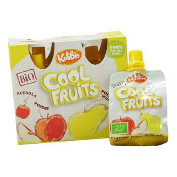 法国 Kalibio凯丽壁欧有机酷爽苹果梨果肉饮料90g*4盒