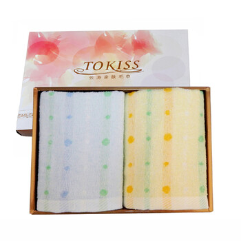云涛（中国名牌）TOKISS亲肤毛巾礼盒-露珠（2条装）超低价