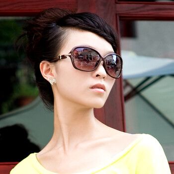 PARZIN/帕森太阳镜女款 时尚优雅太阳眼镜5512 粉色