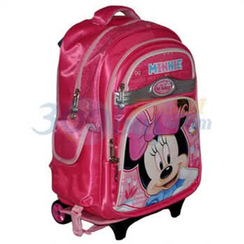 迪士尼/Disney 米奇/米妮 学生书包 拉杆书包SM80243 玫红色 新品惊喜直降!