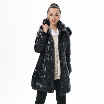 波司登羽绒服 女亮面修身翻领款 BR2114 56(黑色) 190/108A(XXXXL)