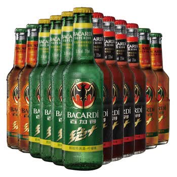 百加得绝+朗姆预调酒3种口味 (12瓶装) 275ml*12
