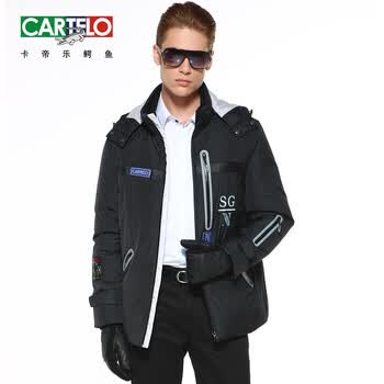 卡帝乐鳄鱼cartelo户外冲锋衣中长款羽绒服1606 军绿色 XXXL