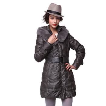 年中大促 爱美斯2011新款罗纹收口袖纯色淑女羽绒服清仓A115199 深灰色 (XXXL)180/100A