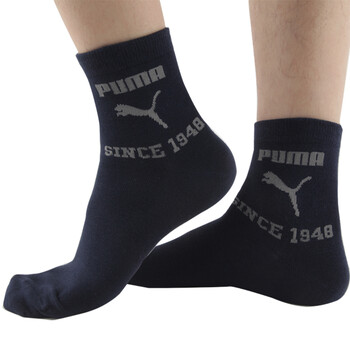 【全场满200减60，先领券，后下单】PUMA 彪马 男士提花运动休闲袜子P1151008 靛蓝-冷灰 25-27cm