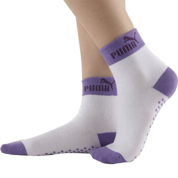 【全场满200减60】PUMA 彪马 精梳棉提花短筒袜 浮点设计 女款运动休闲袜子P1161001 漂白-大丽花紫 23-25cm