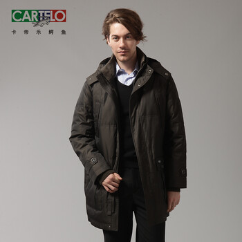 卡帝乐鳄鱼cartelo男装长款休闲商务羽绒服0601 深灰色 XXXL