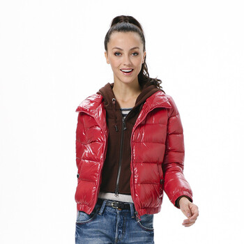 波司登 羽绒服 女休闲时尚针织帽短面包 BR2208 496(巴黎红) 185/104A(XXXL)