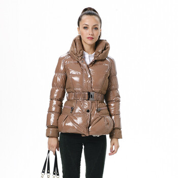 波司登羽绒服女亮面翻领时尚款 BR2222 903(中灰) 170/92A(L)