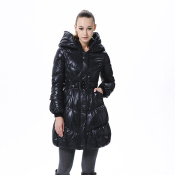 羽绒服 女连帽时尚修身款 BR2278 56(黑色) 185/104A(XXXL)