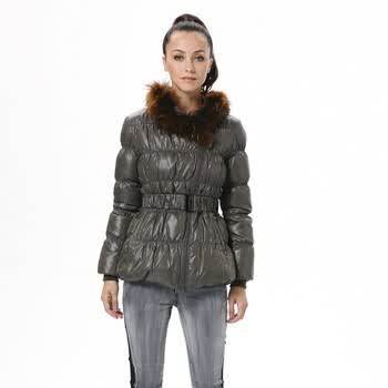 波司登羽绒服女亮面修身毛领时尚款 BR2258 315(深麦芽) 190/108A(XXXXL)