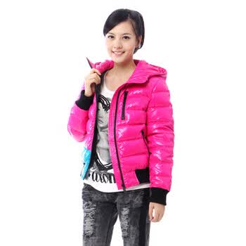 雅鹿女 三色相拼情侣款/亲子装 羽绒服 ^@^YM19230 洋红 175/XXL