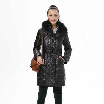 波司登羽绒服 女大牌范双排扣修身时尚款 BR2344 631(黑巧克力) 190/108A(XXXXL)