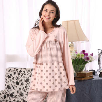 庆同春秋季女式夏款针织棉可爱卡通居家服睡衣家居服套装21102 西瓜红 XL