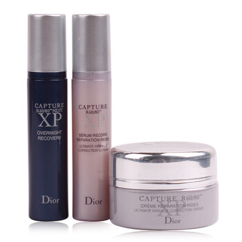 Dior迪奥 R60/80 XP逆时空活肤驻三件套（精华露+夜间精华+面霜）送Dior包包 beauty