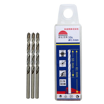 新比克斯(Newbakers) 2.8mm 10支装专业高速钢麻花钻头 手电钻钻头