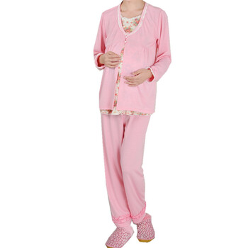 蕾曦 孕妇装 孕妇哺乳套装 家居服月子服 WML.7001 粉色 均码