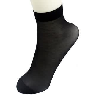 浪莎langsha女士3F超薄天鹅绒时尚短袜2688短丝袜15双装 黑色 均码