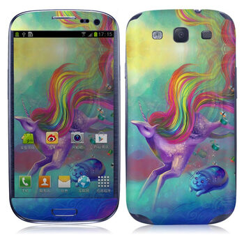 IdeaSkin 三星 I9300 Galaxy SIII/I9308/I939 皮肤 独角兽和寿司猫 外壳保护套皮贴膜 DCUD042161