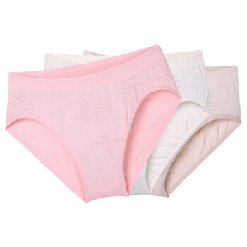 乐百岁竹纤维品牌女士三角内裤LBS0221004 3条组合装 米色+粉色+奶白 粉红 L