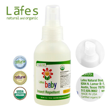 美国Lafe's 勒芙天然有机婴儿户外驱蚊喷雾 驱蚊液 118ml