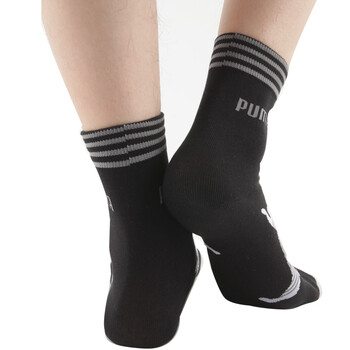 PUMA 彪马 精梳棉 男士提花休闲 短袜子P1157006 黑色-冷灰 25-27cm