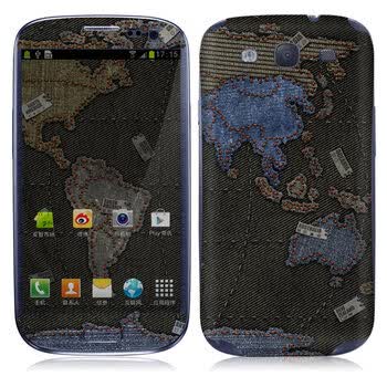 IdeaSkin 三星 I9300 Galaxy SIII/I9308/I939 牛仔裤的世界地图 外壳保护套皮贴膜 DCUA750481