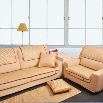 MAXHOME美客居 50宽系列 夏季凉席防滑沙发坐垫 2012新款浅色格子 图色 50*150cm