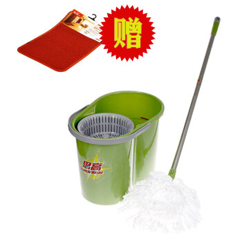 3M雪之洁手压甩干旋风拖套装（旋风拖+替换装）赠玫瑰红脚垫
