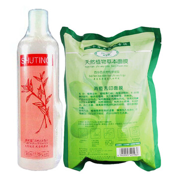 肤美灵消痘去印面膜200g+肤美灵小米草水500ml