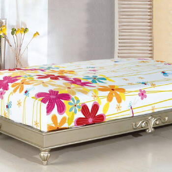 lakrina 可芮娜 新款斜纹纯棉床裙床笠床单床罩床套1.2米 自由格调 阳光心情 粉 1.2米
