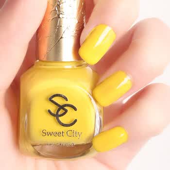 法国正品Sweet City环保漆光指甲油14ml 清新柠檬黄糖果色MM073